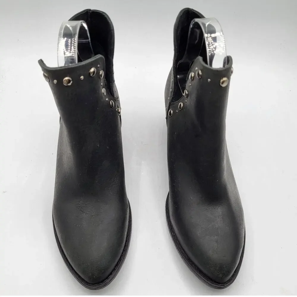 Musse & Cloud Aster Black Studded Leather Bootie 2.5